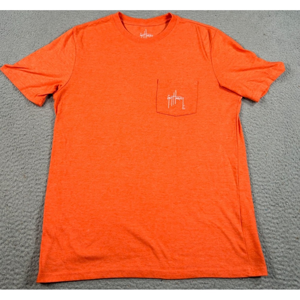 Guy Harvey Shirt Men's Medium Orange Tee Casual Fishing Camping Summer Florida